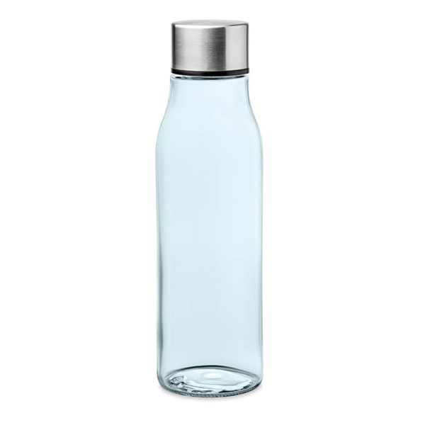 Obrázky: Sklenená modrá transparentná fľaša na pitie, 500ml