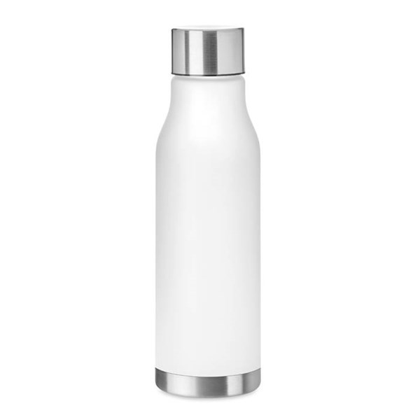 Obrázky: Biela fľaša z RPET, pogumovaná úprava, 600ml, Obrázok 1