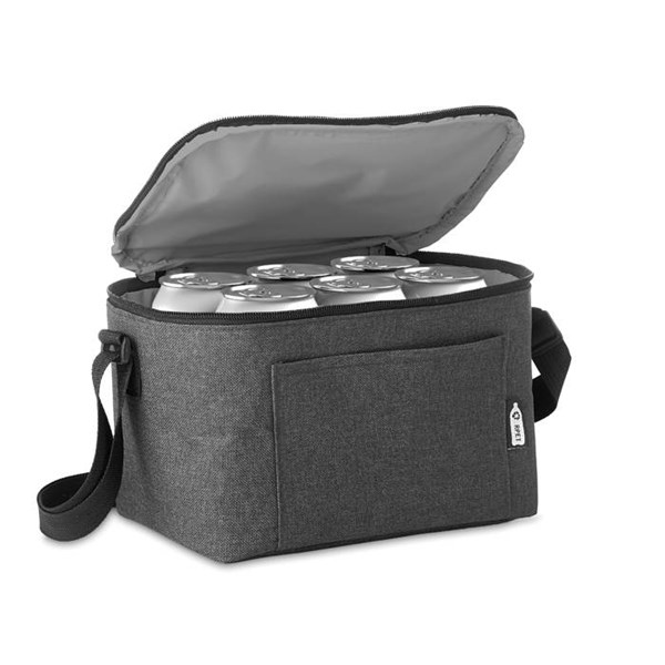 Obrázky: Chladiaca RPET taška na plechovky, čierna melanž, Obrázok 2
