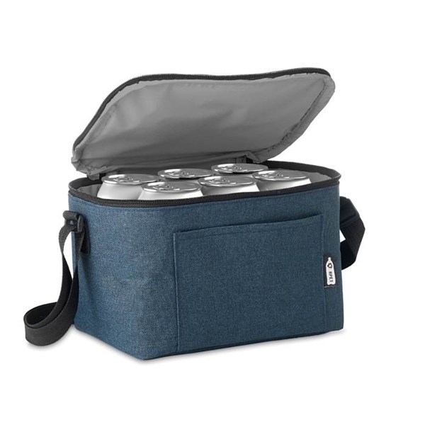 Obrázky: Chladiaca RPET taška na plechovky, modrá melanž, Obrázok 4