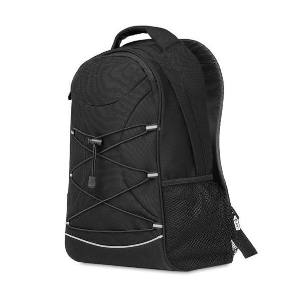 Obrázky: Čierny ruksak z RPET s reflexným panelom, Obrázok 3