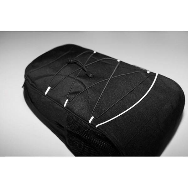 Obrázky: Čierny ruksak z RPET s reflexným panelom, Obrázok 8