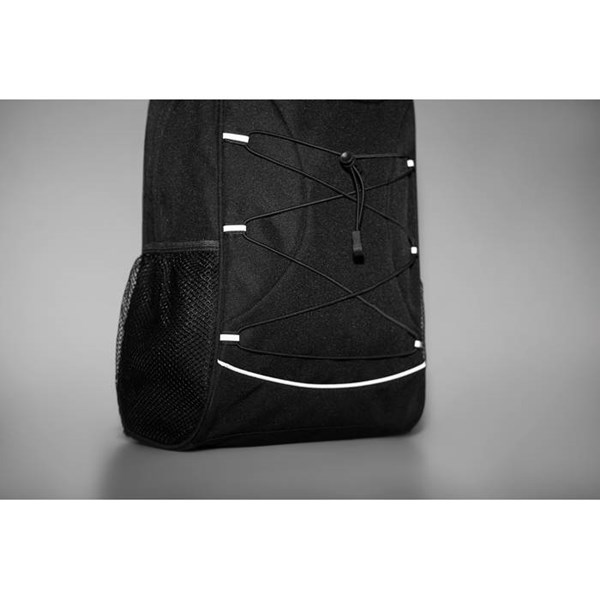 Obrázky: Čierny ruksak z RPET s reflexným panelom, Obrázok 9