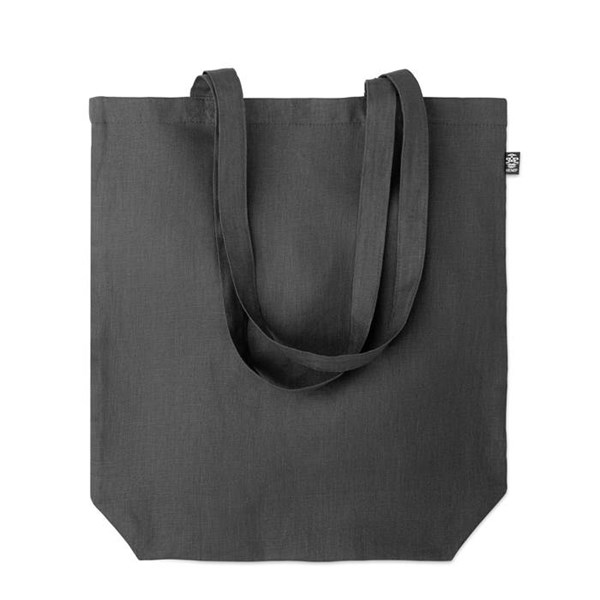 Obrázky: Čierna nákupná taška z konopnej látky, 200g, Obrázok 2