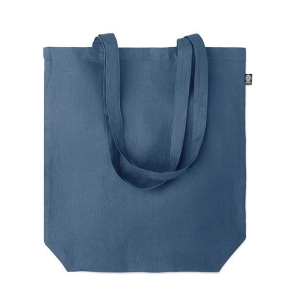 Obrázky: Modrá nákupná taška z konopnej látky, 200g, Obrázok 2