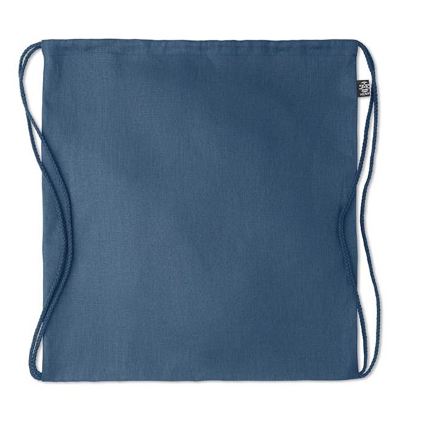 Obrázky: Modrý sťahovací ruksak z konopnej látky, Obrázok 2