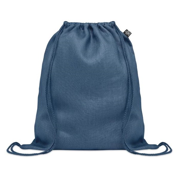 Obrázky: Modrý sťahovací ruksak z konopnej látky, Obrázok 3