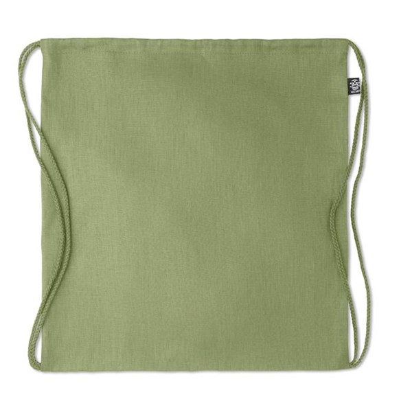 Obrázky: Zelený sťahovací ruksak z konopnej látky, Obrázok 2