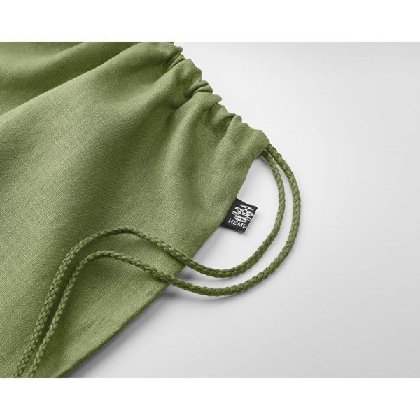 Obrázky: Zelený sťahovací ruksak z konopnej látky, Obrázok 4