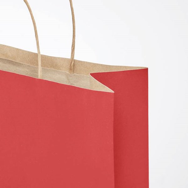Obrázky: Papierová taška červená 18x8x21cm,skrútená rukoväť, Obrázok 6