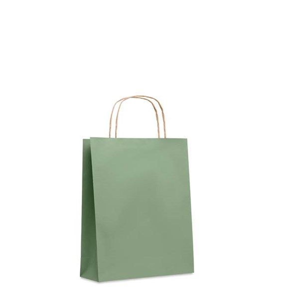 Obrázky: Papierová taška zelená 18x8x21cm, skrútená rukoväť, Obrázok 5