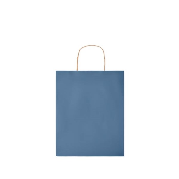 Obrázky: Papierová taška modrá 25x11x32cm, skrútená rukoväť, Obrázok 3