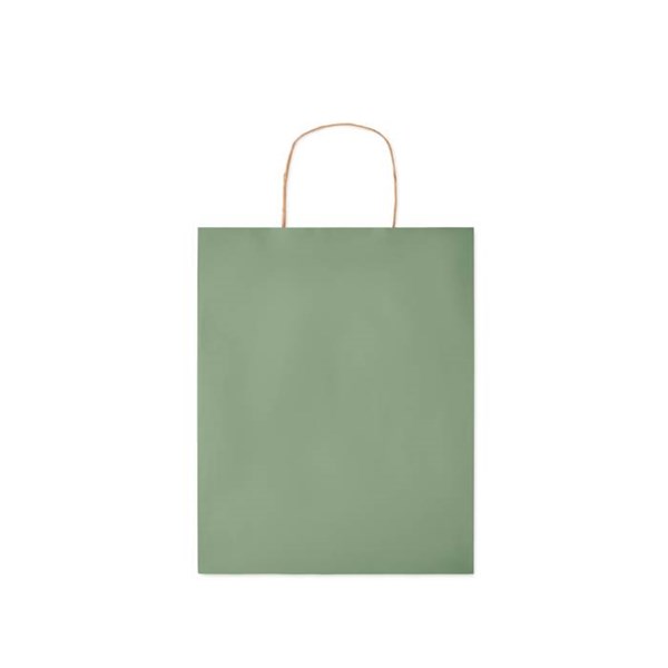 Obrázky: Papierová taška zelená 25x11x32cm, krútená rukoväť, Obrázok 3