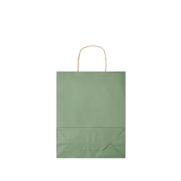 Obrázky: Papierová taška zelená 25x11x32cm, krútená rukoväť, Obrázok 4