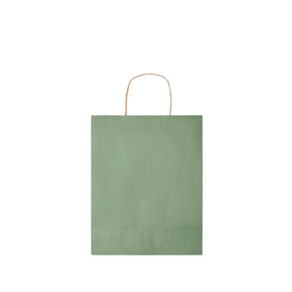 Obrázky: Papierová taška zelená 25x11x32cm, krútená rukoväť, Obrázok 5