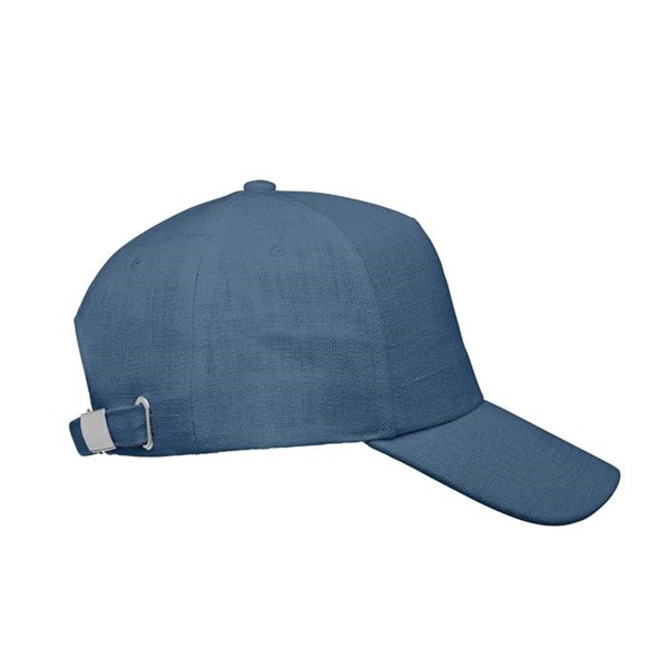Obrázky: Modrá 5-dielna čiapka,konopná látka, mosadz.spona, Obrázok 3