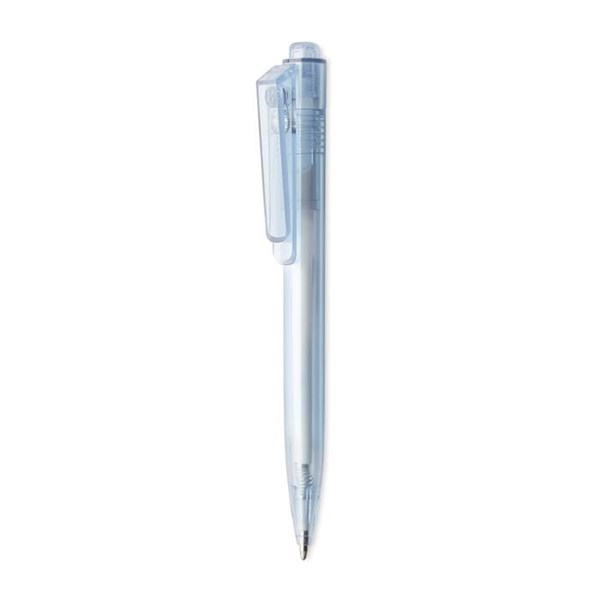 Obrázky: Transparentné modré pero z RPET , otočný klip, Obrázok 2