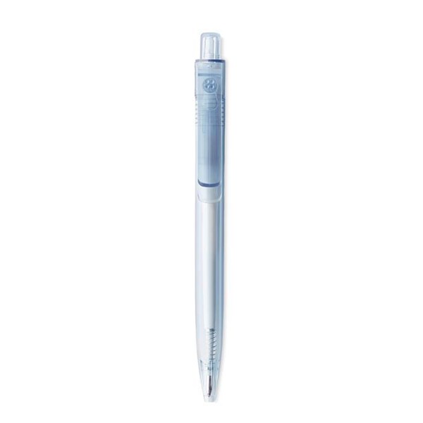 Obrázky: Transparentné modré pero z RPET , otočný klip, Obrázok 3