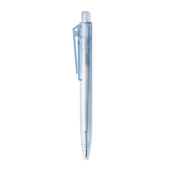 Obrázky: Transparentné modré pero z RPET , otočný klip, Obrázok 5