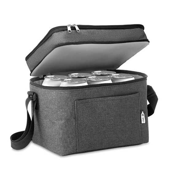 Obrázky: Chladiaca RPET taška s 2 oddielmi, čierna melanž, Obrázok 2