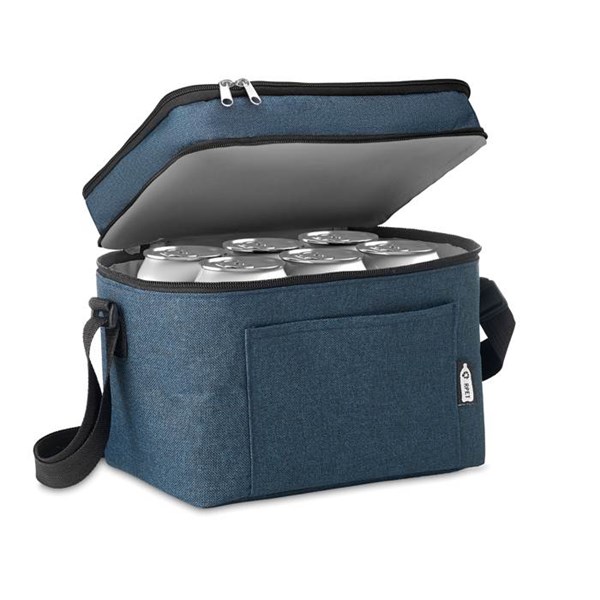 Obrázky: Chladiaca RPET taška s 2 oddielmi, modrá melanž, Obrázok 2