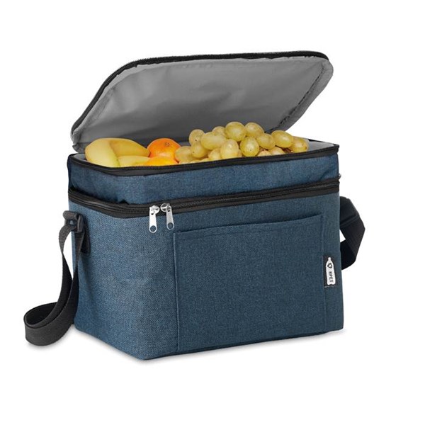 Obrázky: Chladiaca RPET taška s 2 oddielmi, modrá melanž, Obrázok 3