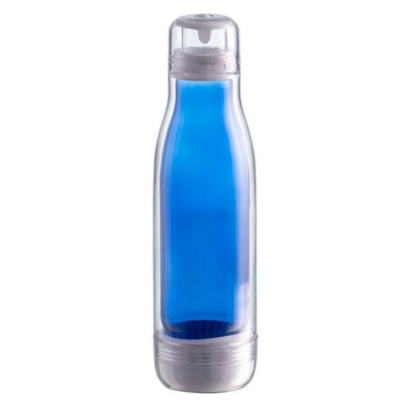 Obrázky: Dvojstenná modrá termofľaša 520 ml-sklo/tritán