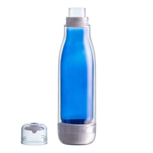 Obrázky: Dvojstenná modrá termofľaša 520 ml-sklo/tritán, Obrázok 2