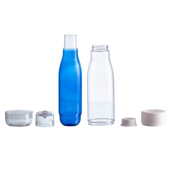 Obrázky: Dvojstenná modrá termofľaša 520 ml-sklo/tritán, Obrázok 3