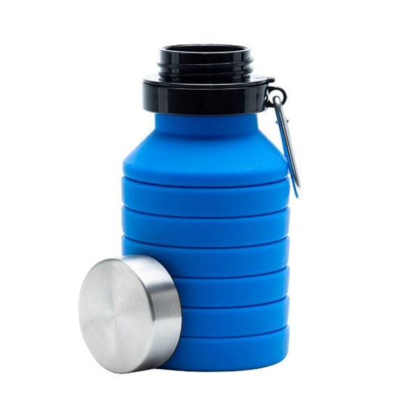 Obrázky: Skladacia športová fľaša 550 ml, modrá, Obrázok 2