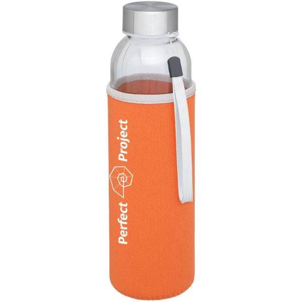Obrázky: Oranžová sklenená športová fľaša, 500ml, Obrázok 18