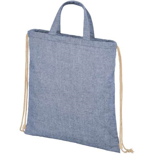 Obrázky: Modrá taška/ruksak z recykl. bavlny , 210g, Obrázok 9