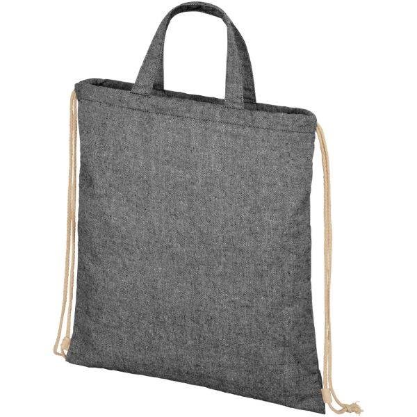 Obrázky: Čierna taška/ruksak z recykl. bavlny, 210g, Obrázok 9