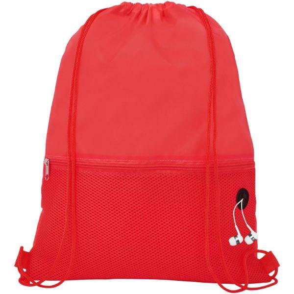 Obrázky: Červený ruksak, 1 vrecko na zips, otvor slúchadlá, Obrázok 19