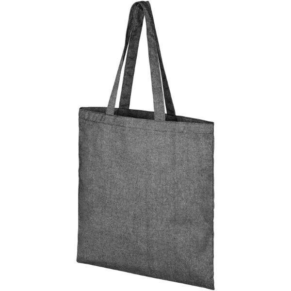 Obrázky: Čierna nákupná taška, z recykl. BA a PES 210 g, Obrázok 7