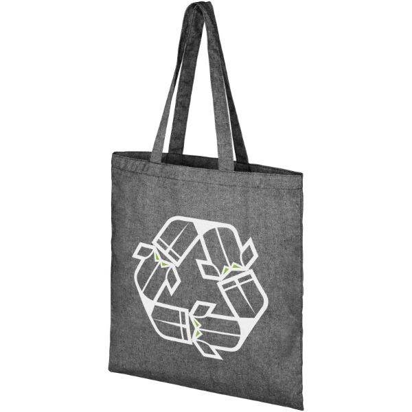 Obrázky: Čierna nákupná taška, z recykl. BA a PES 210 g, Obrázok 9