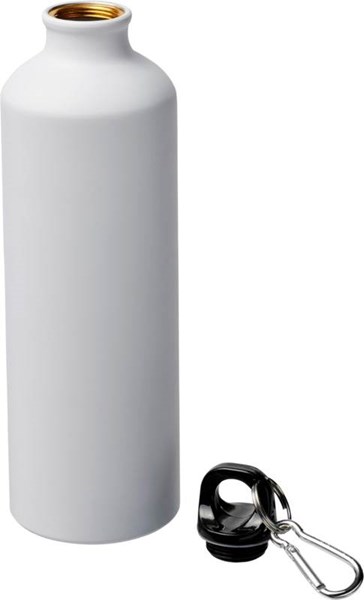 Obrázky: Matná hliníková fľaša s karabínou 770ml biela, Obrázok 2