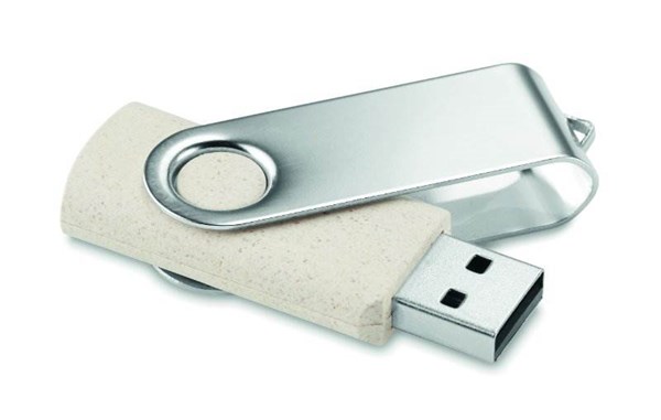 Obrázky: USB pamäť Twister, pšeničná slama a PP plast, 16GB, Obrázok 4