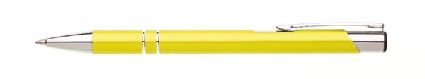 Obrázky: Matné hliníkové guličkové pero LARA, žlté, Obrázok 1