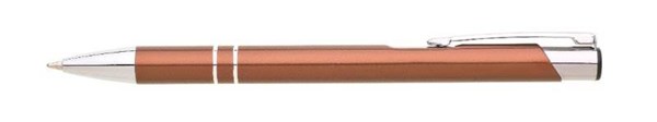 Obrázky: Matné hliníkové guličkové pero LARA, hnedé
