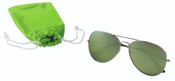 Obrázky: Kovové slnečné okuliare s UV400 v PE vrecku,zelené
