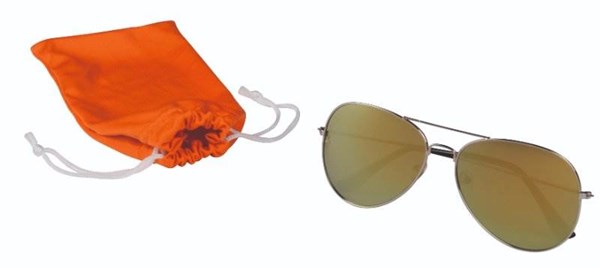 Obrázky: Kovové slnečné okuliare s UV400 v PE vrecku,oranž.