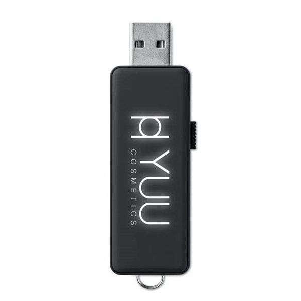 Obrázky: Čierny USB flash disk 8 GB s podsvieteným logom, Obrázok 3