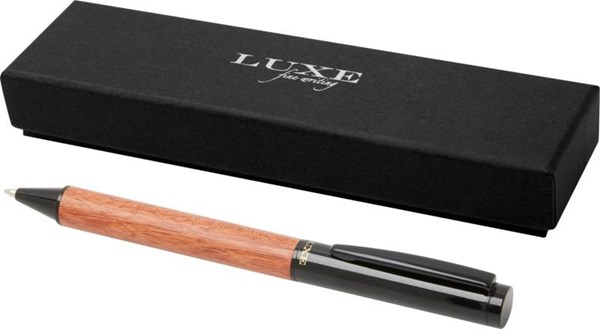 Obrázky: Drevené guličkové pero s čiernymi doplnkami LUXE, Obrázok 1