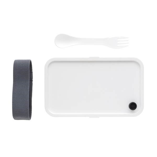 Obrázky: Biela plastová krabička na jedlo s vidličkou 1,2 L, Obrázok 6