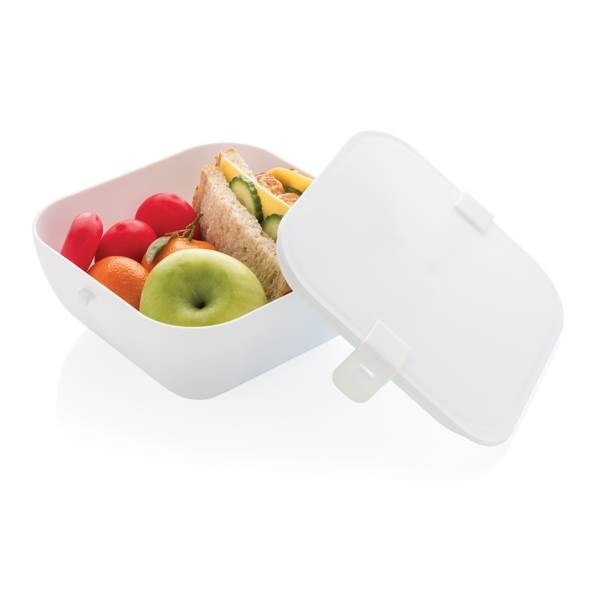 Obrázky: Biela hranatá plastová krabička na jedlo 2,4 L, Obrázok 3