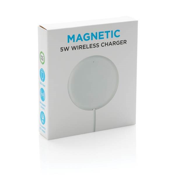 Obrázky: Magnetická bezdrôt. nabíjačka 5W z bieleho plastu, Obrázok 10