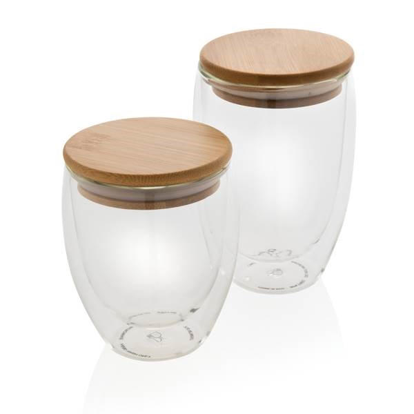 Obrázky: Sada 2 pohárov zo skla s bambusovým viečkom 350ml, Obrázok 6