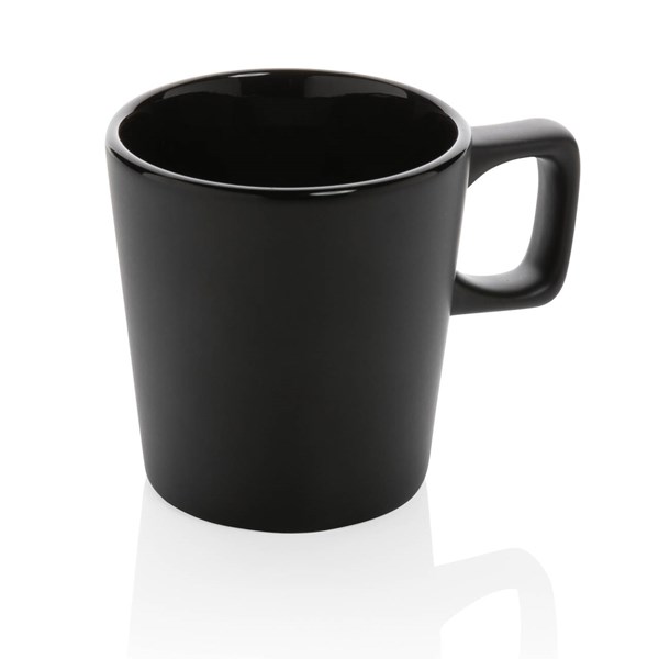 Obrázky: Moderný čierny keramický hrnček na kávu 300ml, Obrázok 1