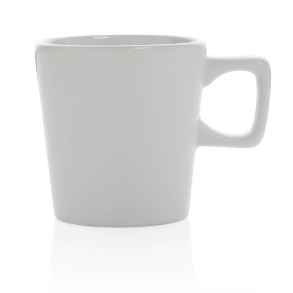 Obrázky: Moderný biely keramický hrnček na kávu 300ml, Obrázok 2